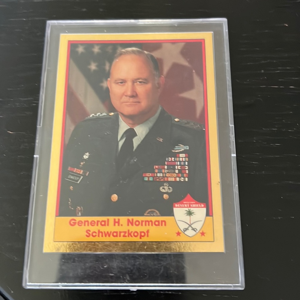 Desert Storm trading card. General H. Norman Schwarzkopf